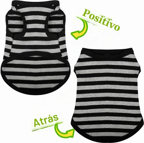 Vista 7 de Paiaite 3 piezas de camisa para perro a rayas de color oscuro, camisas sin mangas de algodón para cachorros, ropa transpirable para mascotas Paquete