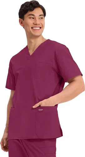 Vista 90 de Cherokee WW Professionals WW695 - Camisa de uniforme sanitario para hombre, con cuello en V