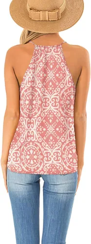 Vista 5 de Aokosor blusas sin mangas de verano con cuello en V para mujer