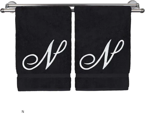 Vista 78 de Toalla de mano con monograma, regalo personalizado, 16 x 30 pulgadas, extra absorbente, 100% algodón turco, acabado de rizo suave, para baño, cocina