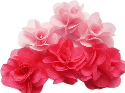 Vista 64 de YYCRAFT Paquete de 30 diademas de flores de gasa de 2 pulgadas, color rosa bebé
