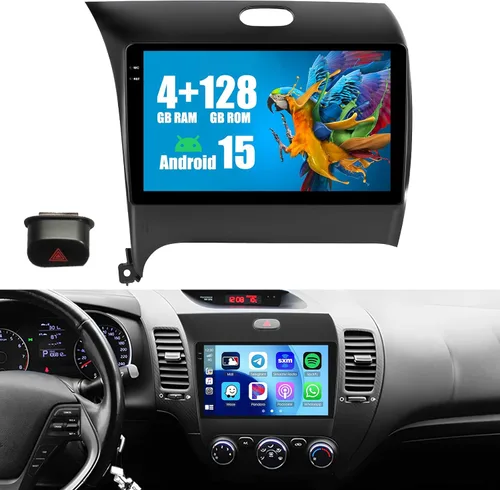 Vista 9 de 4+64G Android 15 Radio de coche para KIA Forte Cerato K3 2013-2018 unidad principal 9" Touchscreen for Forte Car Stereo, Wireless CarPlay/Android