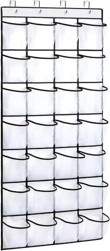 Vista 10 de REGELETO Organizador de zapatos de 10 niveles de gran tamaño para colocar sobre la puerta, zapatero colgante para puerta con bolsillos profundos, se