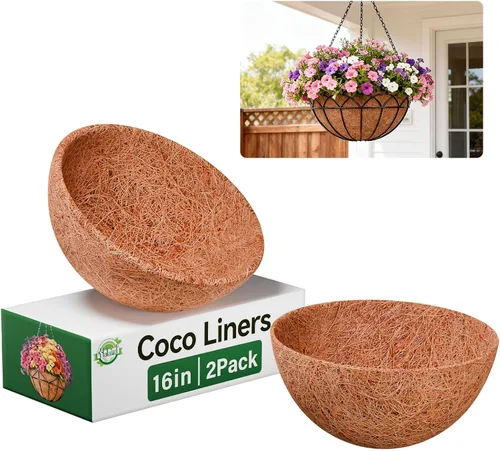 Vista 14 de Halatool Paquete de 2 revestimientos de coco de 12 pulgadas para cestas