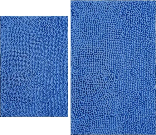 Vista 17 de Juegos de alfombras de baño de 2 piezas, alfombra de baño de felpilla extra suave ultra absorbente, alfombra de baño con base antideslizante de PVC