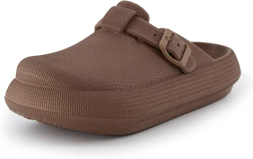Vista 9 de CUSHIONAIRE Zuecos Fable Cloud Recovery para mujer con +Comfort Marrón