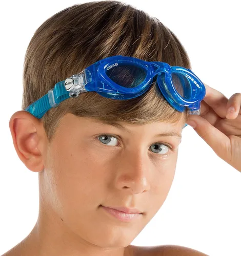 Vista 6 de Cressi Gafas de natación de silicona para niños de 3, 4, 5, 6, 7 CRAB fabricado en Italia por calidad desde 1946 Azul Translucent