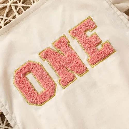 Vista 4 de GRNSHTS Trajes de primer cumpleaños para niñas con volantes para primer cumpleaños, mameluco sin espalda