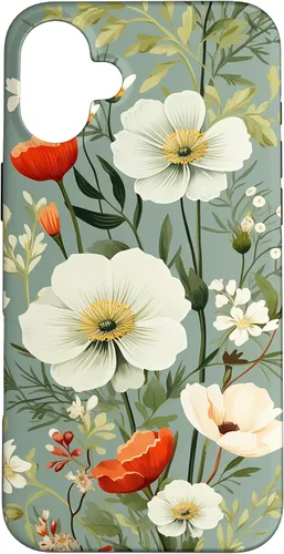Vista 23 de Sage Green Flower Wildflower Pattern Floral Case for iPhone 17