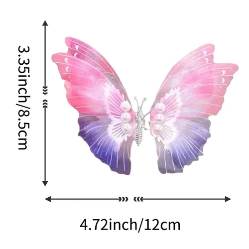 Vista 5 de 6 pinzas grandes de mariposa para el cabello para niñas y mujeres, grandes antideslizantes y fuertes pinzas de metal para el cabello, pinzas