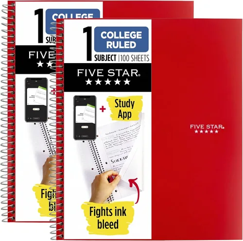 Vista 15 de Cuaderno de Five Star, 1 materia, con rayas, 100 hojas, 11" x 8-1/2", Negro