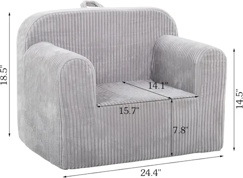 Vista 3 de Ulax furniture Sofás convertibles para niños Sillón infantil (gris)