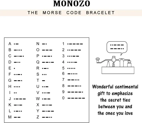 Vista 6 de MONOZO - Brazalete de código morse para mujer, cuentas de plata esterlina S925, brazalete de hilo de código morse, regalos inspiracionales