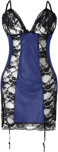 Vista 3 de Pijama sexy de encaje para mujer, camisón de retazos de encaje, ropa interior con lazo, lencería de seda
