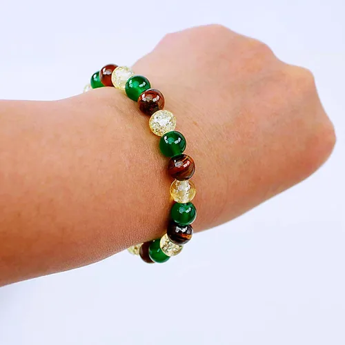 Vista 48 de Pulseras de triple protección con piedra de ojo de tigre de obsidiana negra con hematita para hombres y mujeres, pulsera de piedra curativa