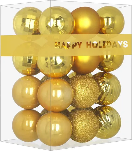 Vista 29 de Esferas pequeñas de bronce de 1.6 pulgadas para decoración del árbol de Navidad, adornos inastillables para cumpleaños, Halloween, vacaciones, boda