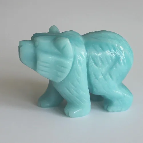 Vista 11 de Figura de oso de cristal tallada a mano de 2 '' talla de animal (ágata de encaje loco 2)