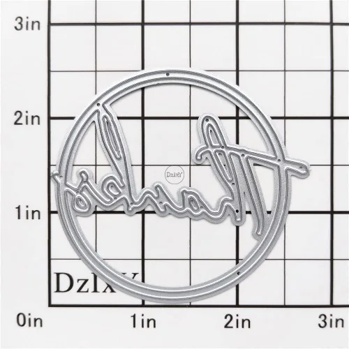 Vista 2 de DzIxY Palabras gracias Troqueles de corte de metal para kit de fabricación de tarjetas, troquelados, troquelados, plantillas de máquina de álbumes