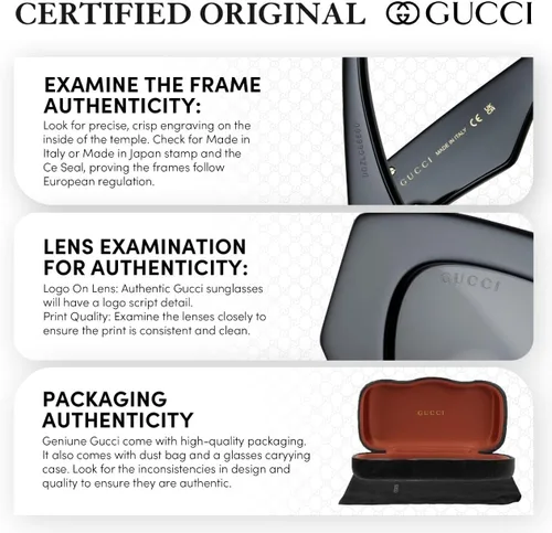 Vista 6 de Gucci GG1294S Gafas de sol de moda de diseñador para mujer con kit eSHADES - Abraza la sofisticación y la elegancia