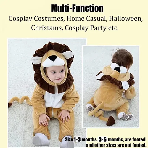 Vista 3 de Disfraz de animal para bebé, traje unisex para niños pequeños, disfraz de Halloween