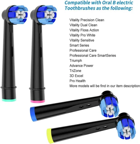 Vista 2 de 16 cabezales de repuesto para cepillo de dientes Bimily compatibles con cepillo de dientes eléctrico Oral B, cabezales de cepillo de dientes