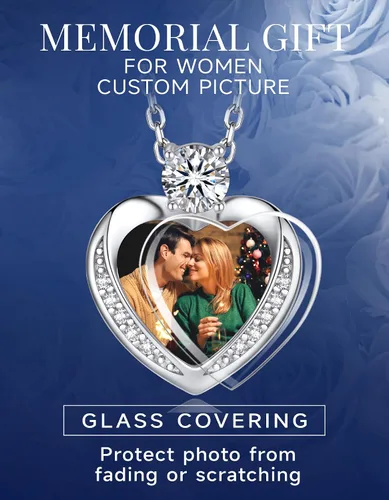 Vista 12 de MomentWish Collar de corazón para mujer, moissanita, diamante de imitación, plata de ley 925