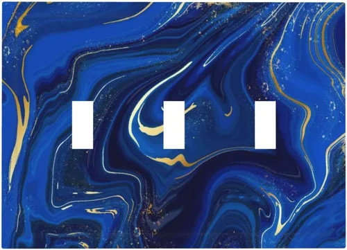 Vista 126 de Cubiertas de Tomacorrientes Mármol Azul Abstracto Textura de Purpurina Dorada 1 Gang Cubierta de Placa de Interruptor de Luz Dúplex Cubiertas