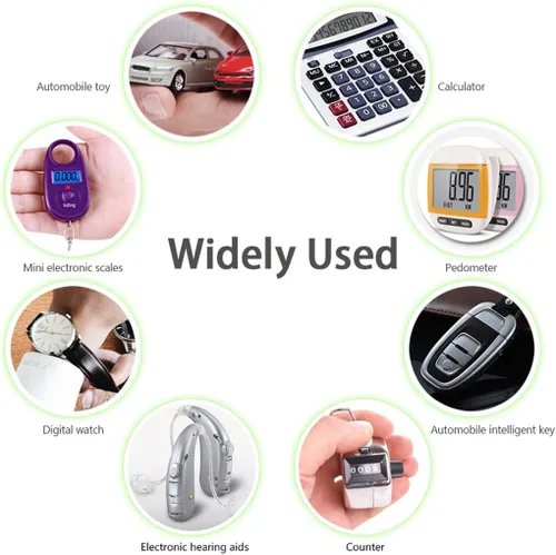 Vista 4 de CR2450 - Batería de litio de 3 V, botón electrónico de celda de moneda para juguetes, calculadoras, relojes (paquete de 5)