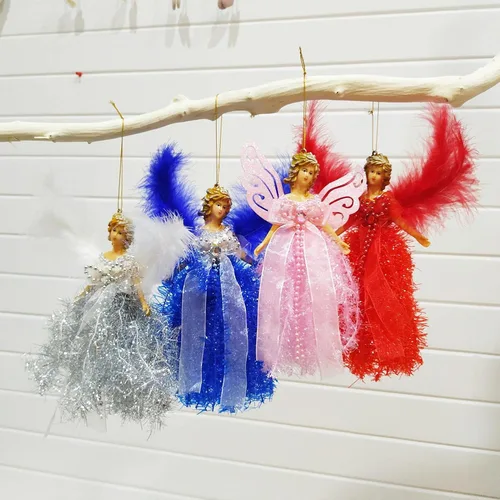 Vista 7 de Colgante de decoración de árbol de hadas, 0.88 oz, árbol de estatua de ángel superior, adornos de árbol de hadas, ángel para decoración de Navidad