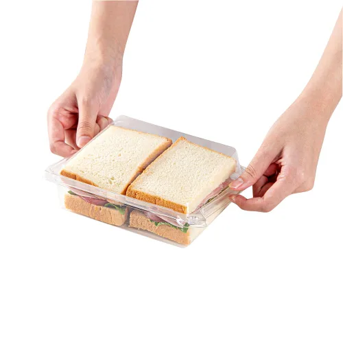Vista 10 de Restaurantware Tamper Tek - Recipientes rectangulares para llevar de 6.8 x 5.7 x 1.7 pulgadas, 100 recipientes duraderos para sándwich para llevar