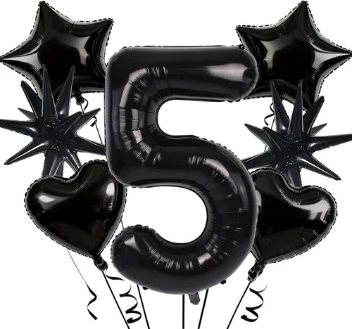 Vista 18 de TONIFUL Globos grandes de helio de letras B negras grandes de 40 pulgadas, globos de aluminio Mylar para decoración de suministros de fiesta