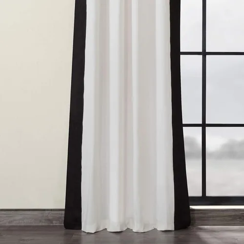 Vista 3 de HPD Half Price Drapes PRCT-VC1716-84-GR - Cortinas de algodón estampadas con ojales para sala de estar y dormitorio, 50 x 84, (1 panel), palomitas