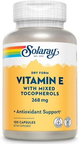 Vista 7 de SOLARAY Vitamina E 400 UI (268 mg), forma seca con tocoferoles mixtos Vitamina E - Suplemento antioxidante, PMS y apoyo para la menopausia