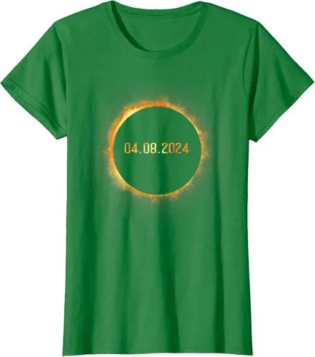 Vista 35 de Totality 04.08.24 Total Solar Eclipse 8 de abril de 2024 Eclipse Camiseta, Negro, S