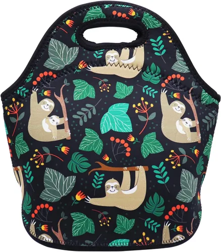 Vista 15 de Bolsa de almuerzo de neopreno aislada para mujeres, hombres, adultos, niños, adolescentes, adolescentes, niñas y niños pequeños