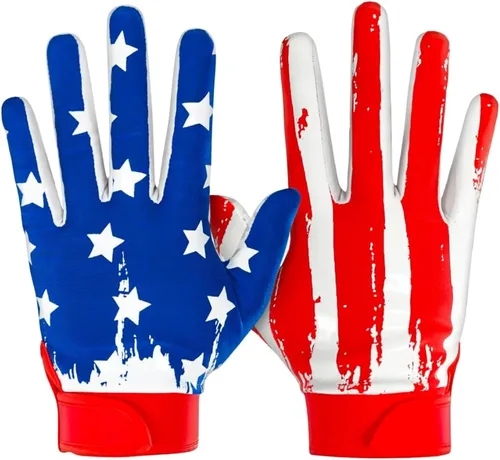 Vista 7 de SLEEFS Guantes receptores de fútbol [1 par] – Antideslizantes, agarre de silicona pegajosa – Tallas para jóvenes y adultos