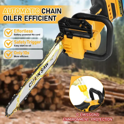 Vista 3 de Mini motosierra inalámbrica compatible con batería Dewalt de 20 V (sin batería) motosierra eléctrica de mano sin escobillas de 12 pulgadas