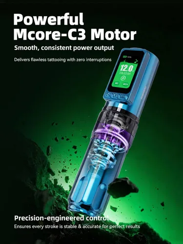 Vista 4 de Mast Tattoo Máquina de tatuaje plegable Pro inalámbrica Azul