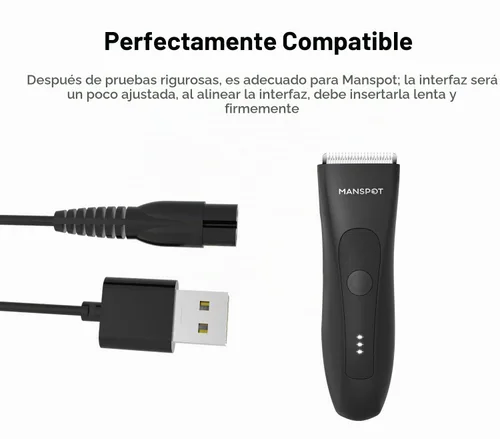Vista 5 de Cable de alimentación de repuesto para cargador USB Manspot Trimmer