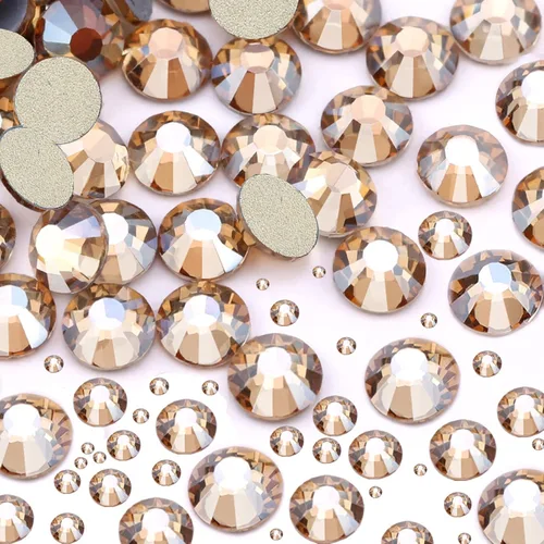 Vista 27 de Dowarm 2650 unidades de pegamento de diamantes de imitación de cristal con parte trasera plana, 6 tamaños de 0.059 in, 0.079 in, 0.110 in, 0.189 in