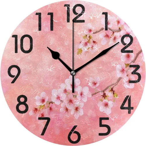 Vista 18 de Naanle Elegante reloj de pared redondo de madera vintage con diseño de girasoles 3D, de 9.5 pulgadas, funciona con pilas, de cuarzo, analógico