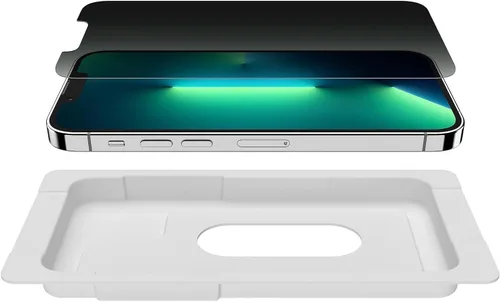 Vista 10 de Belkin ScreenForce UltraGlass Protector de pantalla con filtro de luz azul para iPhone 14 Pro, resistente a los arañazos, protección contra impactos