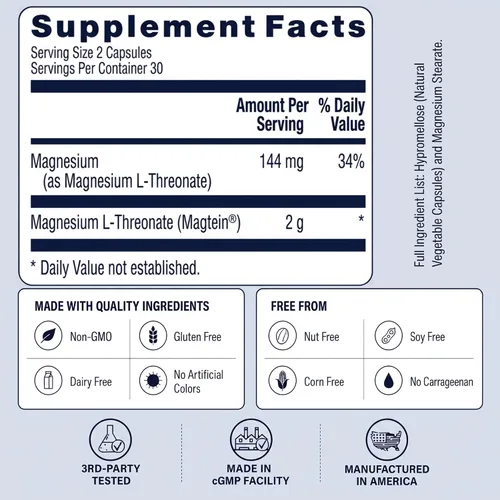 Vista 2 de Utzy Naturals MagIQ Apoyo cognitivo, calma y sueño 60 cápsulas