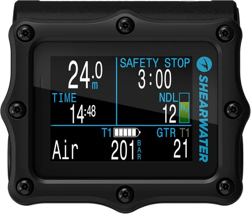 Vista 9 de Ordenador de buceo Shearwater Perdix 2 Ti Combo plateado + Swift
