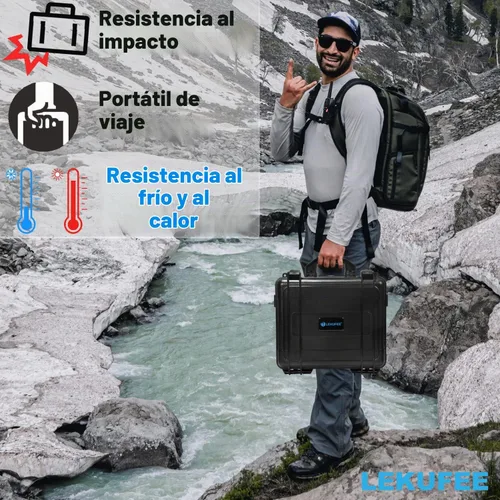 Vista 6 de Lekufee Funda rígida impermeable compatible con DJI Air 2S/2, Fly More Combo, DJI RC 2, RC N3/N2/N1 y accesorios (solo funda)