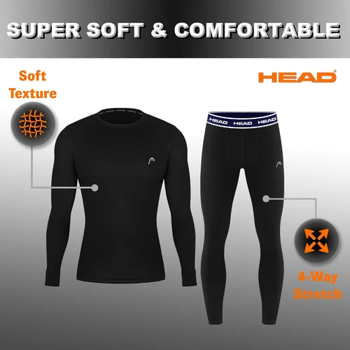 Vista 2 de HEAD Conjunto de capa base para hombre, parte superior e inferior, camisas de compresión para hombres, pantalones de compresión para hombre