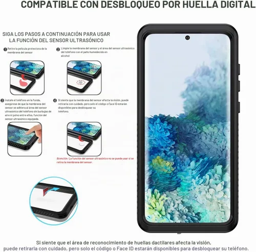 Vista 2 de Lanhiem Calcomanías para lector de huellas dactilares para Samsung Galaxy S26 Ultra / S25 / S24 / S23 / S22 Plus, Note 20 Ultra, para Google Pixel