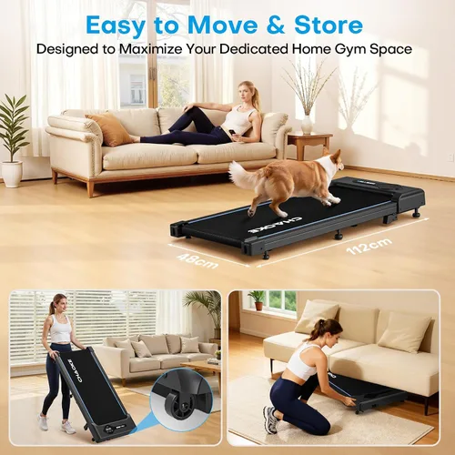 Vista 7 de CHAOKE Walking Pad Treadmill for Home, 6.2MPH Under Desk Walking Pad with 9% Incline for Office Small Spaces, 2.75HP Quiet Running Machines, Remote