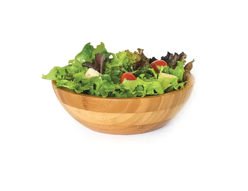 Vista 3 de Lipper International Ensaladera de madera de bambú, pequeño, 7 pulgadas de diámetro x 2.25 pulgadas de alto, tazón individual
