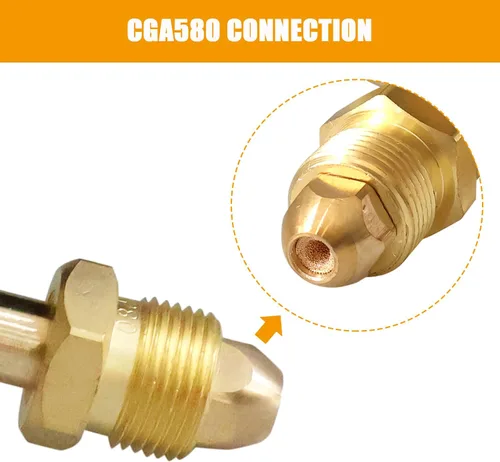 Vista 4 de Medidores de regulador de CO2 de argón Reguladores de soldadura de gas para soldador MIG TIG, 0-4000 PSI, conexión de entrada CGA580
